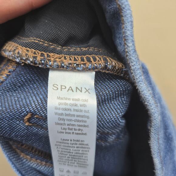Spanx Women’s Jeggings Jeans Pull on Stretch Pockets Dark Wash Blue Size Large - Picture 9 of 10